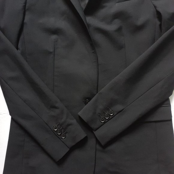 Banana Republic Lightweight Wool Single Button Blazer Black Size 10 - Picture 12 of 16
